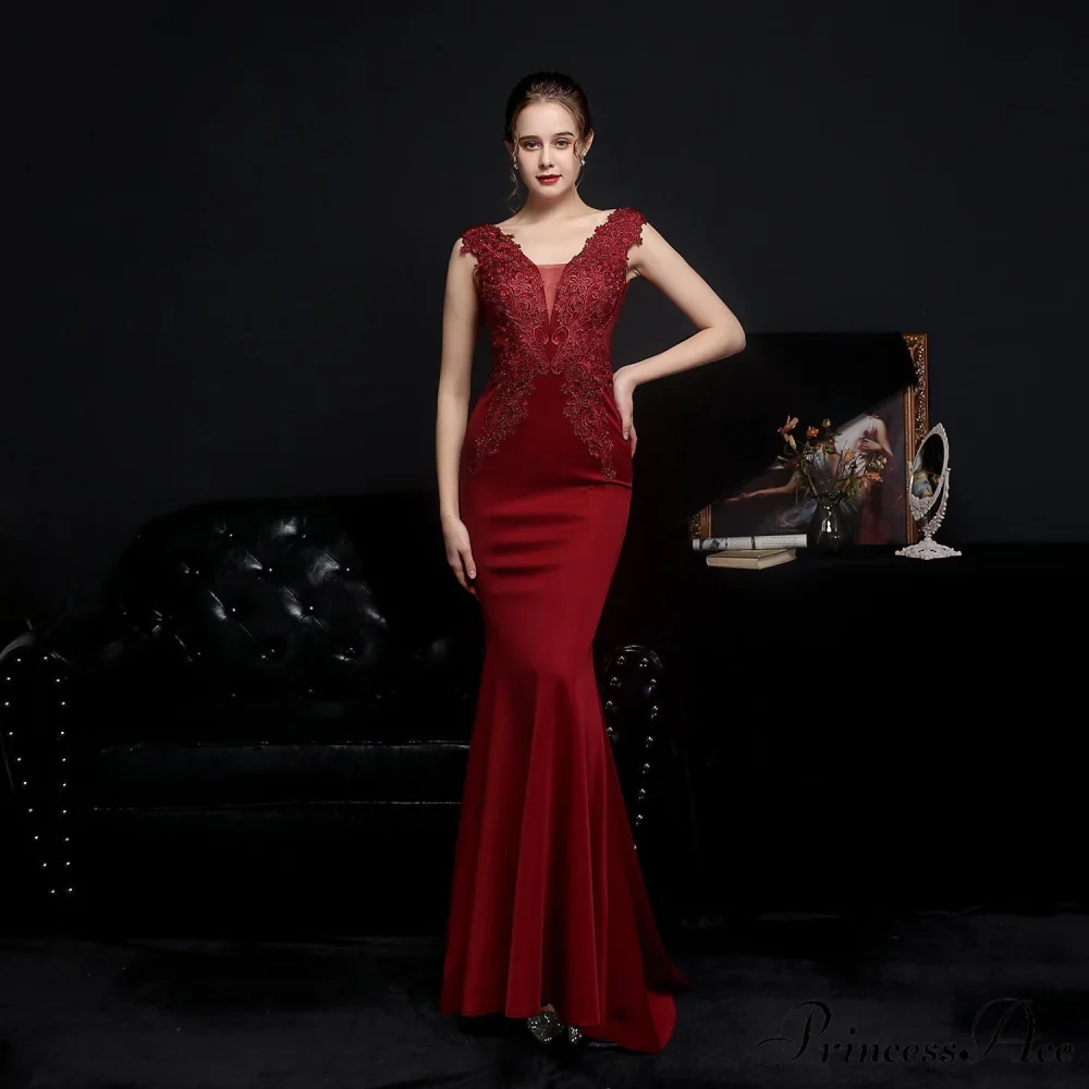 Amelia embroidered Stylish sequined fishtail dress - Image 17