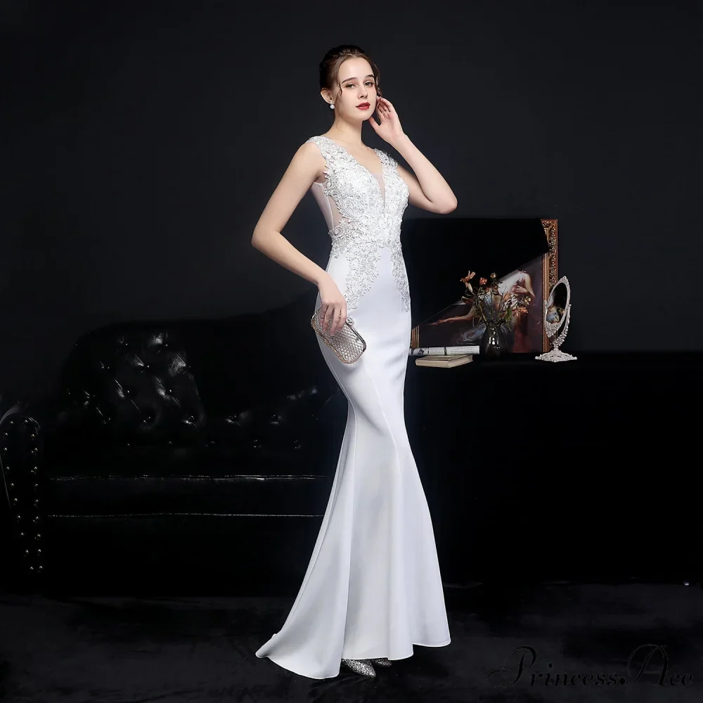 Amelia embroidered Stylish sequined fishtail dress - Image 3