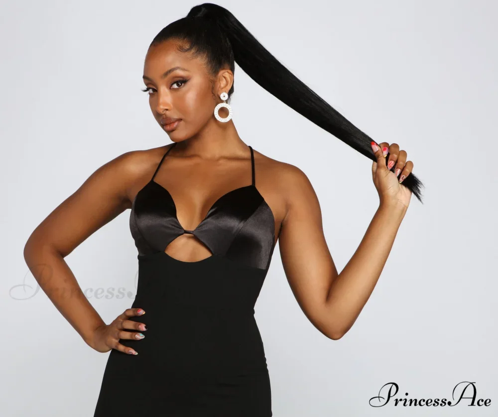 Amelie Formal High Charming Slit Crepe Dress - Image 2