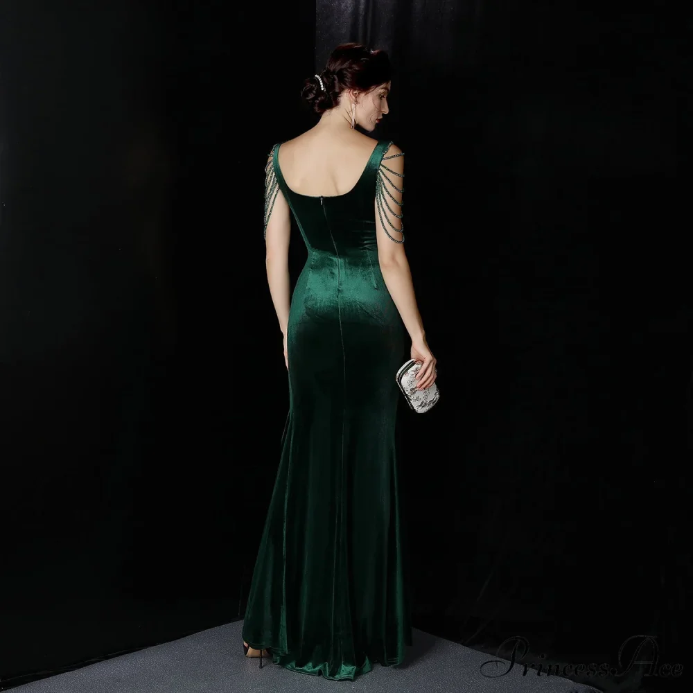 Avery Good Quality Charming Velvet Formal Dress - Image 2