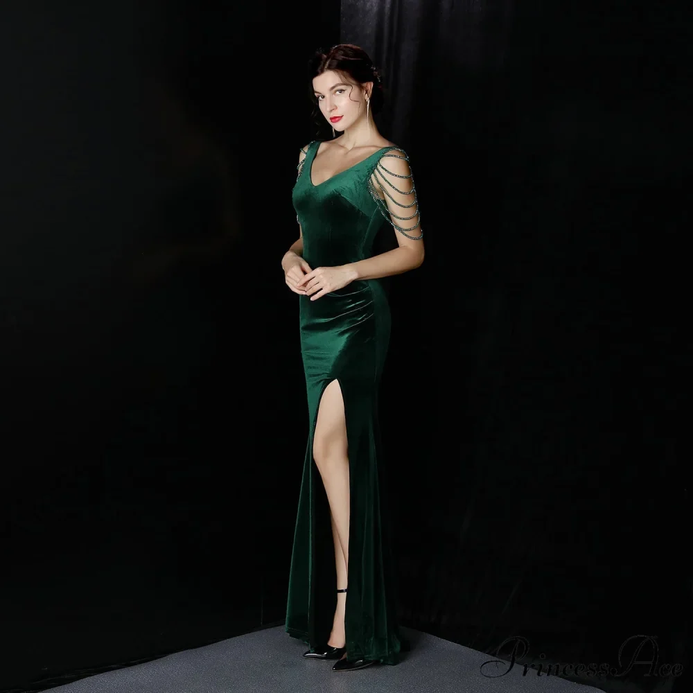 Avery Good Quality Charming Velvet Formal Dress - Image 3