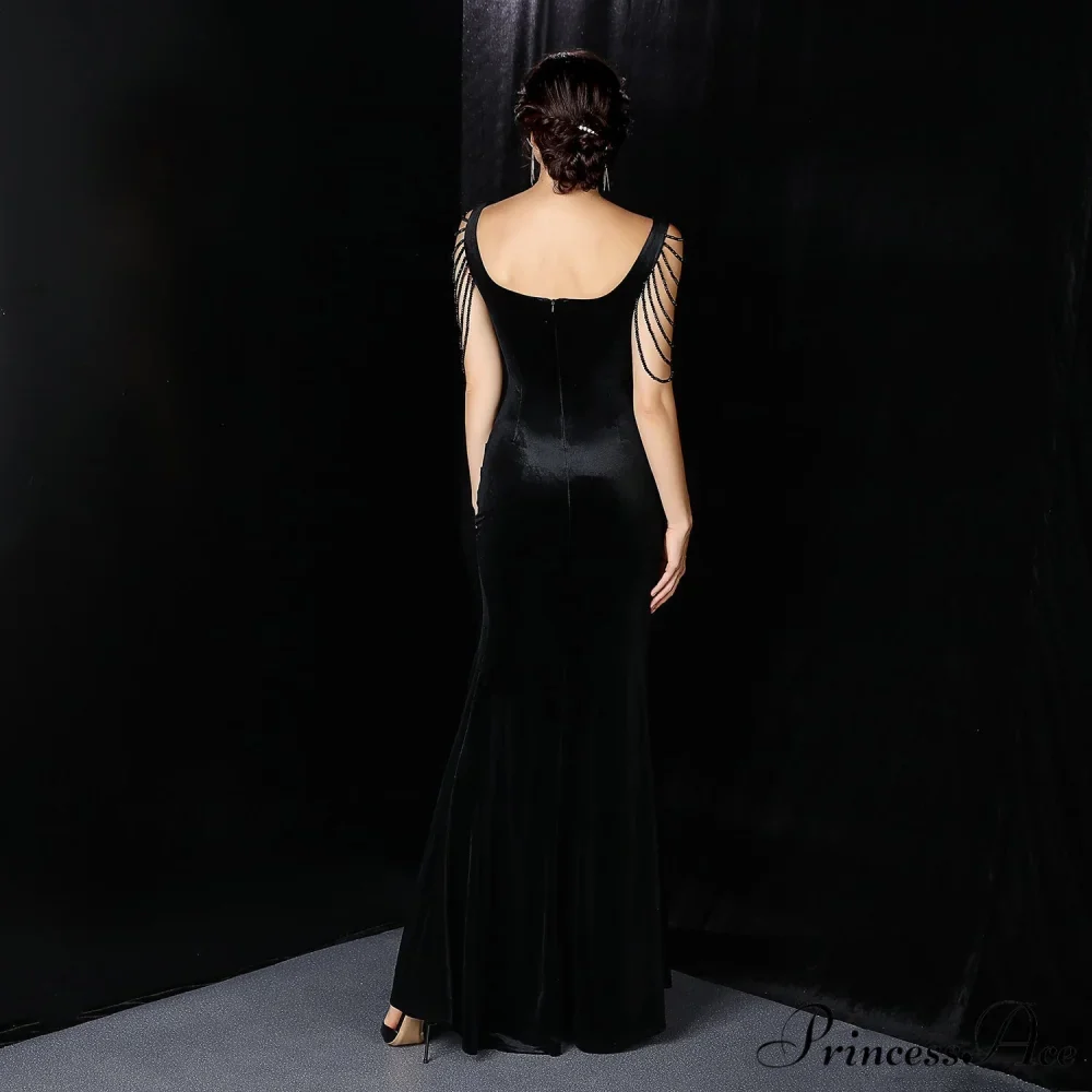 Avery Good Quality Charming Velvet Formal Dress - Image 5