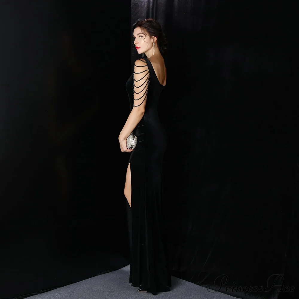Avery Good Quality Charming Velvet Formal Dress - Image 6