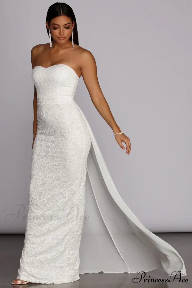 Bailey Strapless Stylish Lace Dress - Image 3