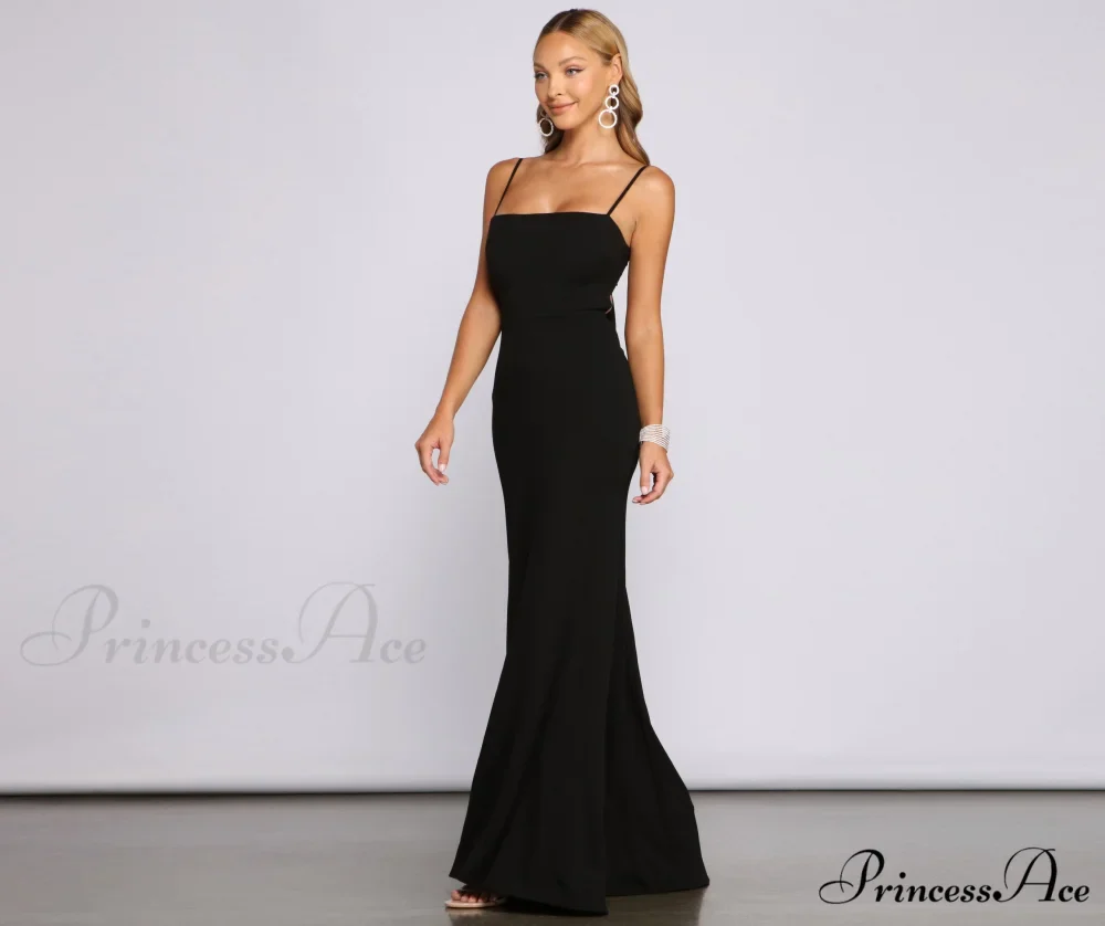 Bette Formal Open Charming Back Crepe Dress - Image 3