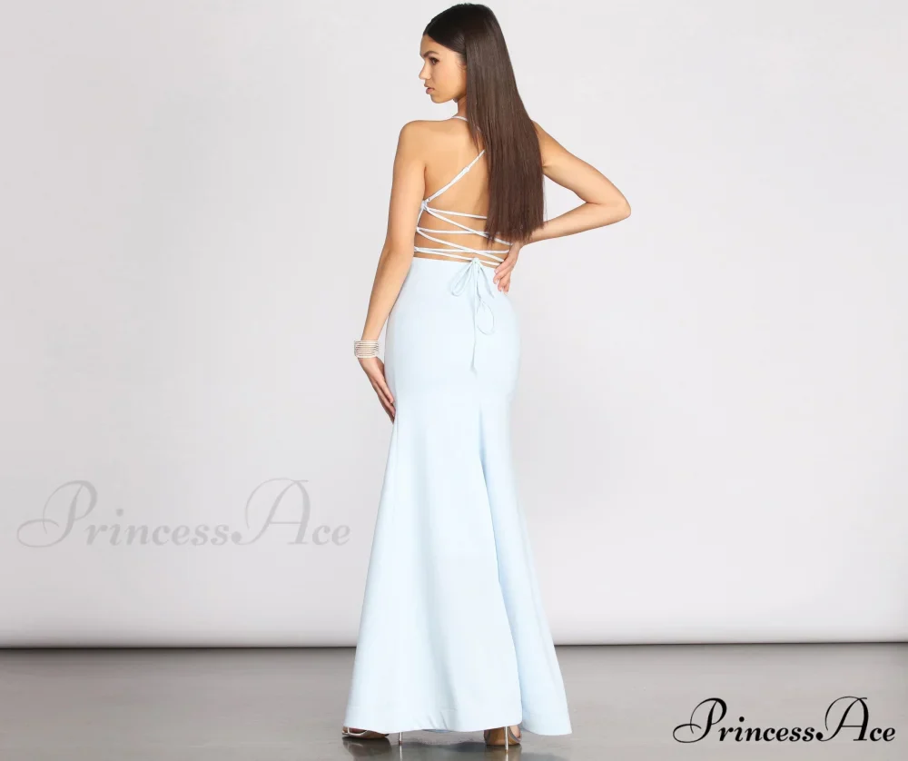 Billie Crepe Lace Charming Up Mermaid Gown - Image 2