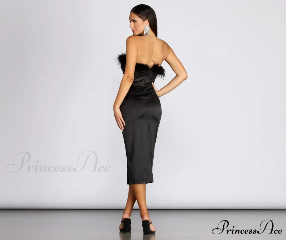 Robin Formal Stylish Satin Midi Dress - Image 2