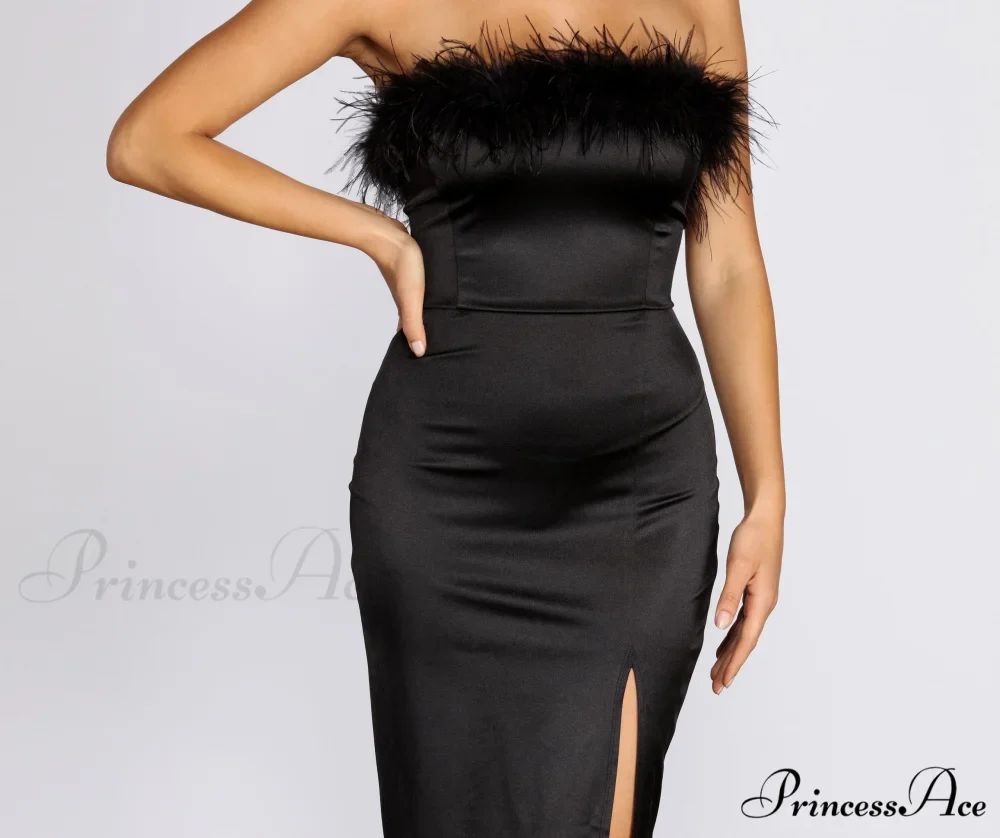Robin Formal Stylish Satin Midi Dress - Image 4