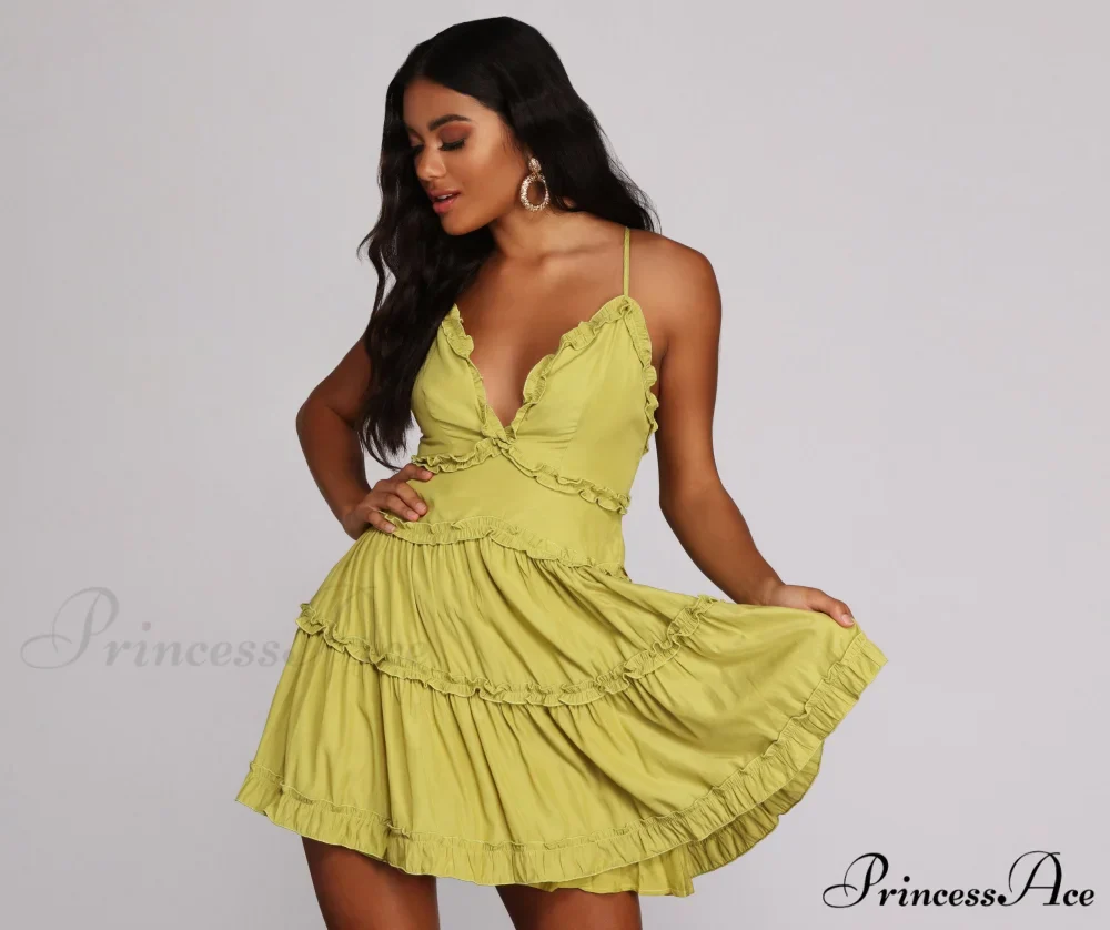 Ruffle Ride Stylish Skater Dress - Image 4