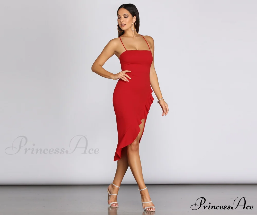 Ruffled In Stylish Love Sleeveless Dress - Image 4