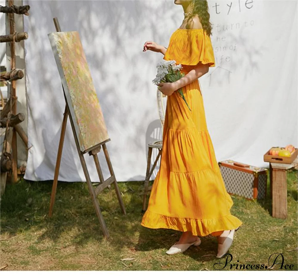 Ruffled Romance Off Charming The Shoulder Maxi Dress - Image 5