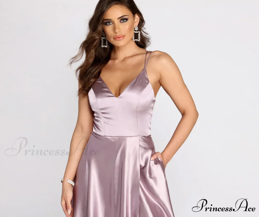 Ryder Satin Stylish A-Line Gown - Image 11