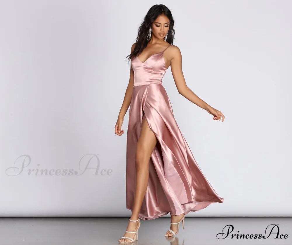 Ryder Satin Stylish A-Line Gown - Image 2
