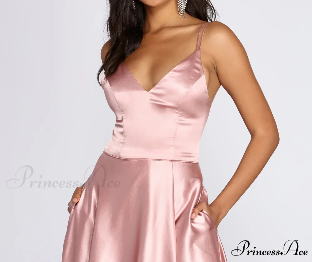 Ryder Satin Stylish A-Line Gown - Image 3