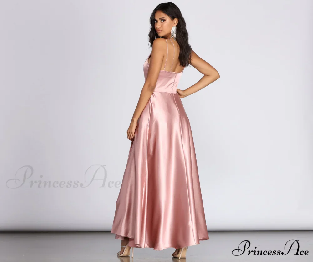 Ryder Satin Stylish A-Line Gown - Image 4
