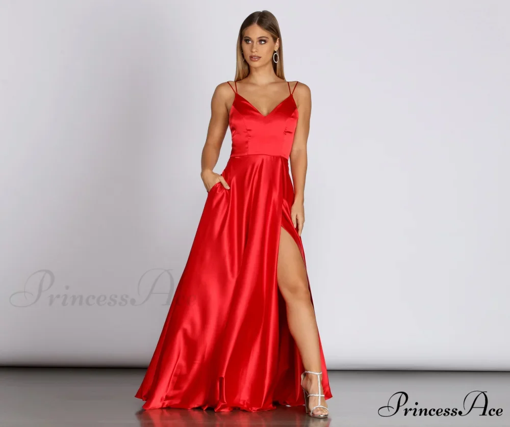 Ryder Satin Stylish A-Line Gown - Image 5
