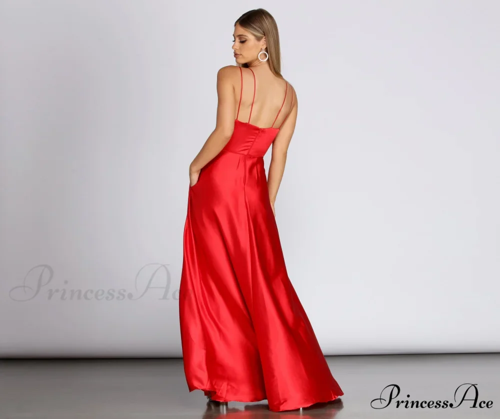 Ryder Satin Stylish A-Line Gown - Image 6