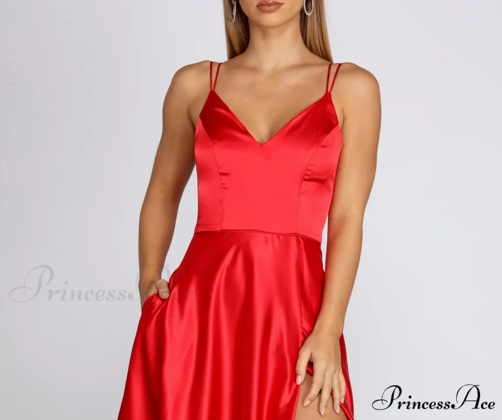 Ryder Satin Stylish A-Line Gown - Image 7