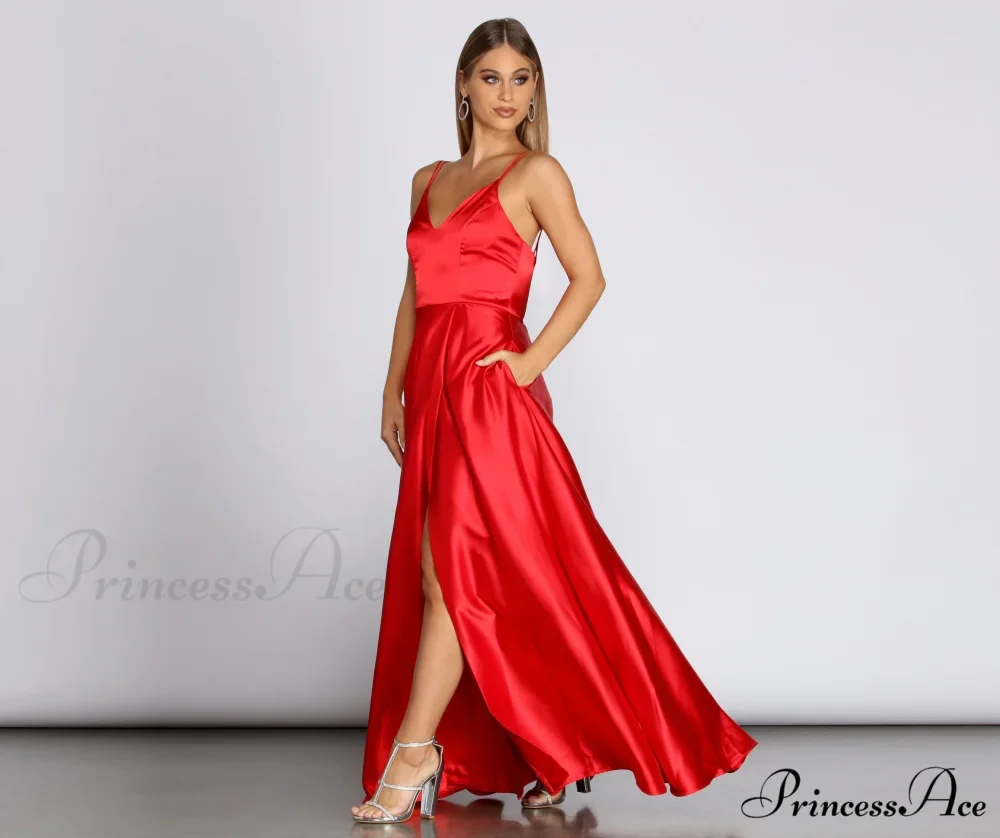 Ryder Satin Stylish A-Line Gown - Image 8