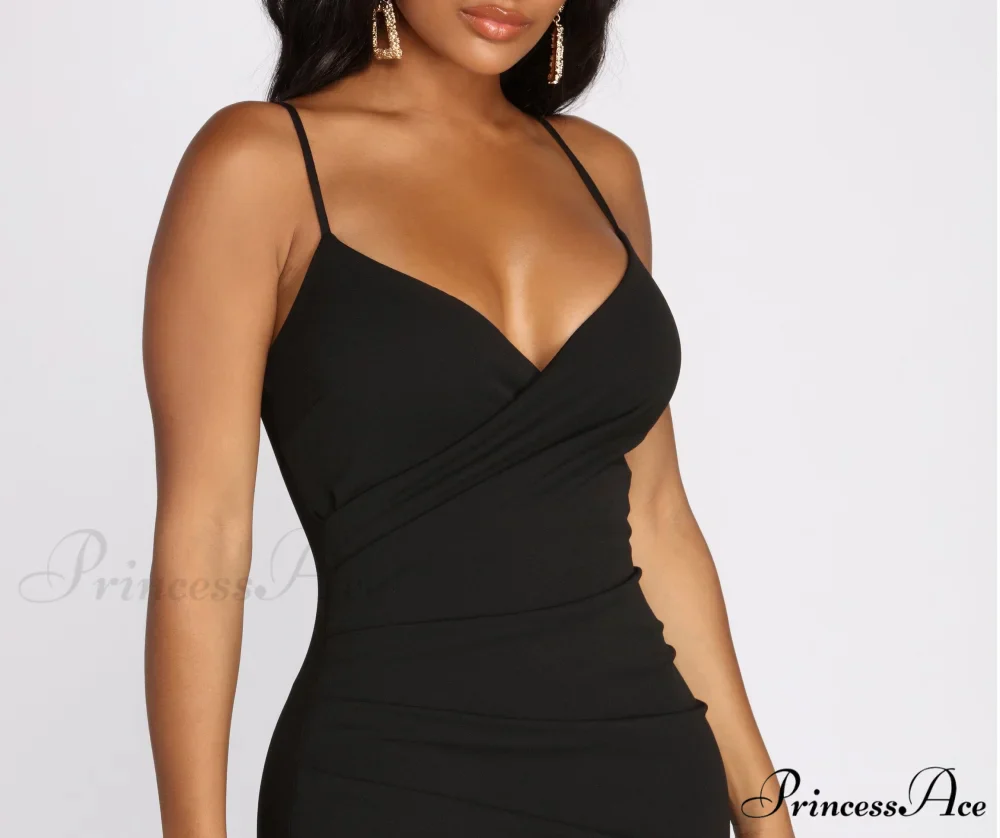 Captivate Me Asymmetric Charming Crepe Mini Dress - Image 3