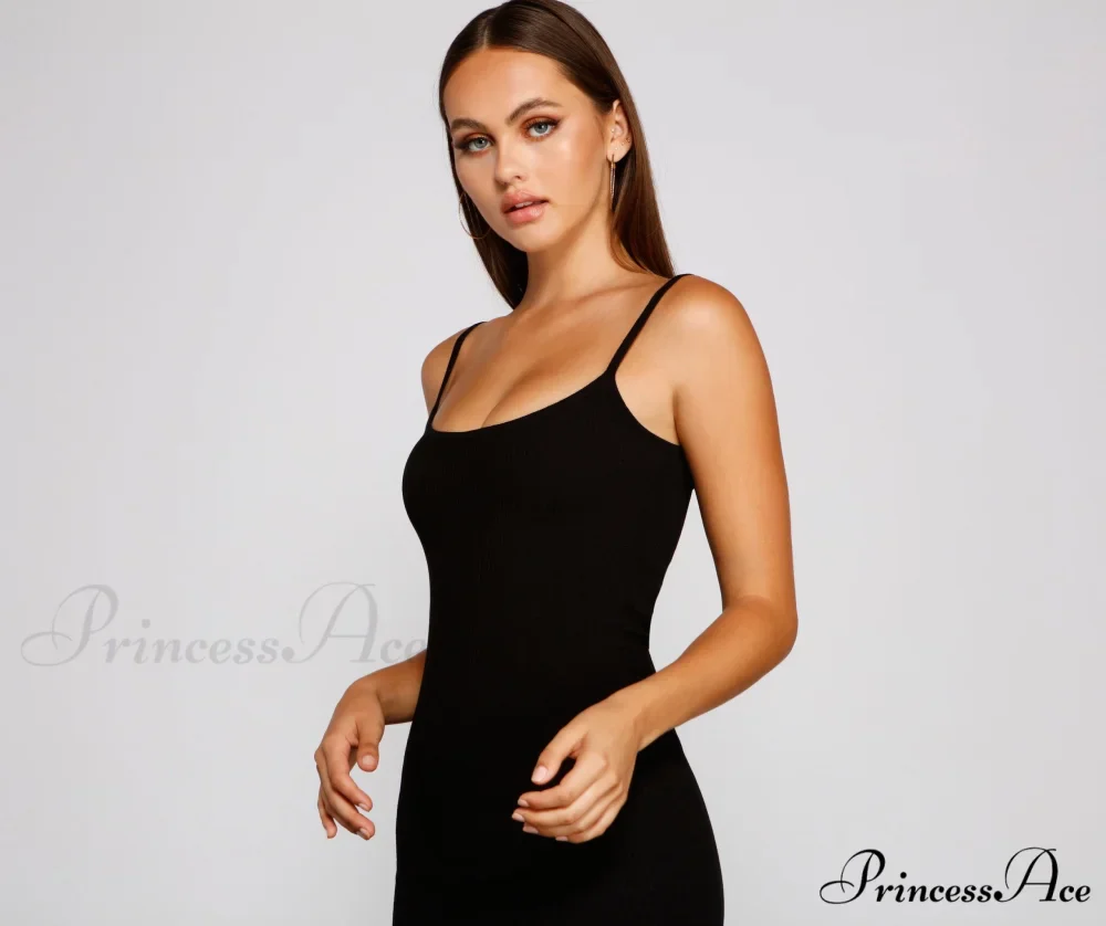 Casual Staple Ribbed Charming Knit Mini Dress - Image 3