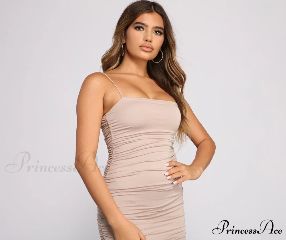 Casually Slay Square Charming Neck Ruched Mini Dress - Image 3