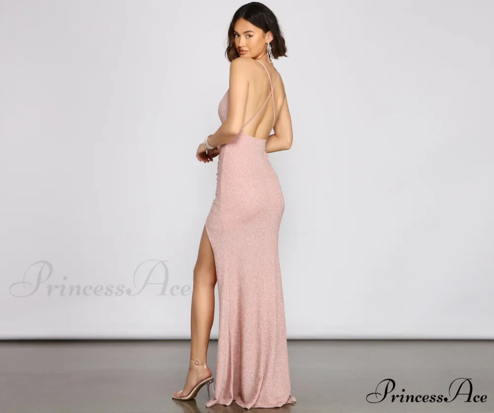 Celina Glitter Stylish Knit Mermaid Dress - Image 2