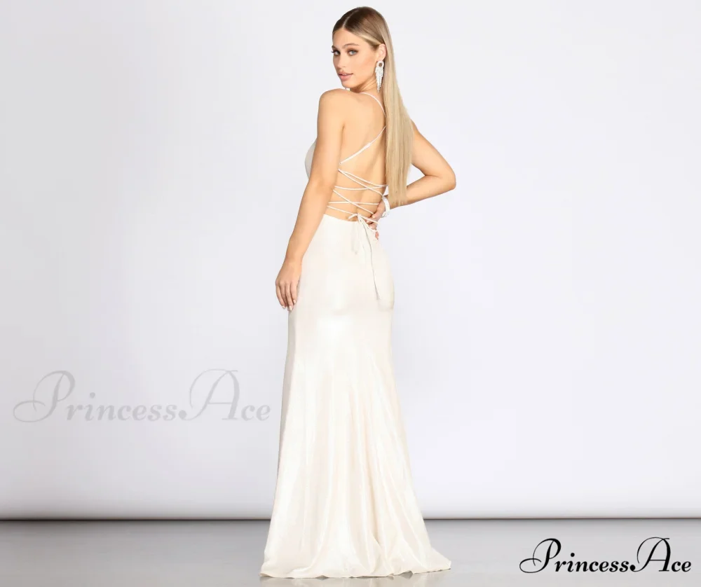 Char Formal Stylish Lattice Glitter Dress - Image 2