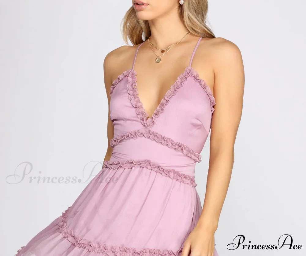 Charming Ruffles Stylish Chiffon Dress - Image 4