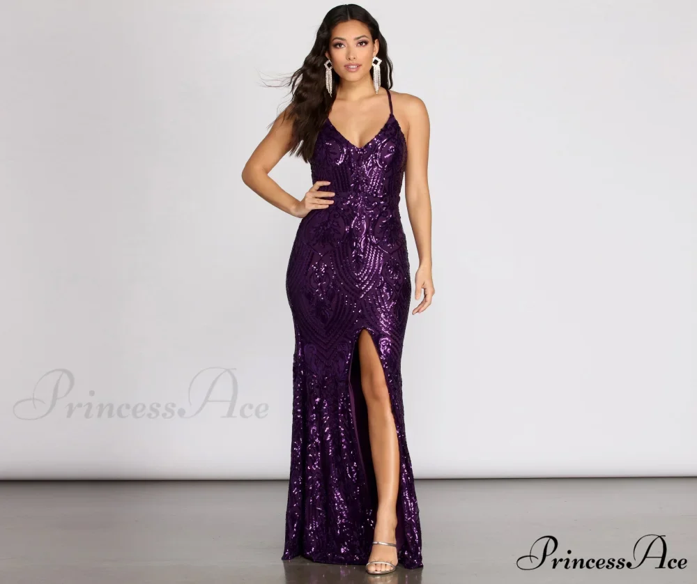 Chrissy Formal Stylish Sequin Mermaid Dress - Image 3