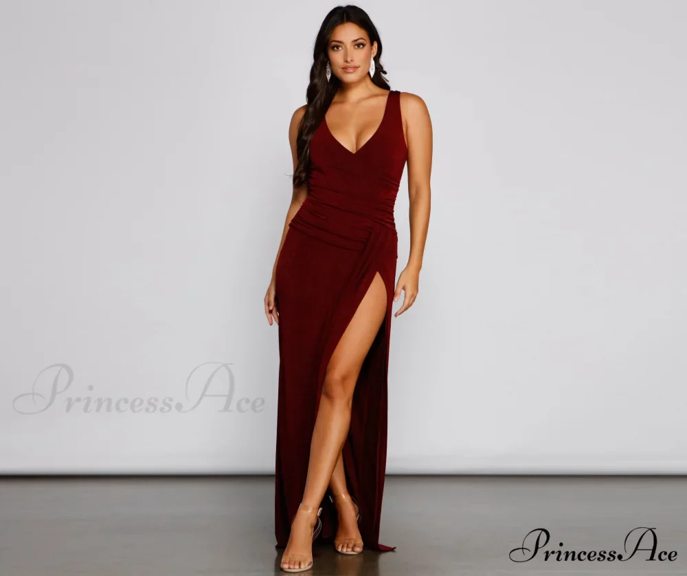 Serena Formal High Charming Slit Lurex Dress - Image 4