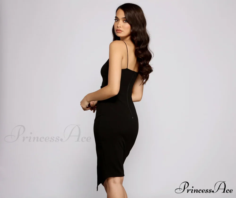She's Got That Chic Graceful Style Crepe Midi Dress - Image 2