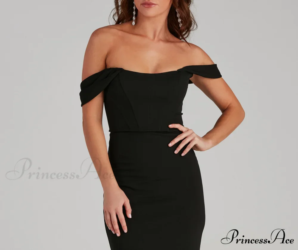Sheila Crepe Corset Charming Midi Formal Dress - Image 9