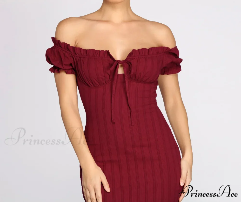 Show 'Em Off Charming Shoulder Smocked Mini Dress - Image 8