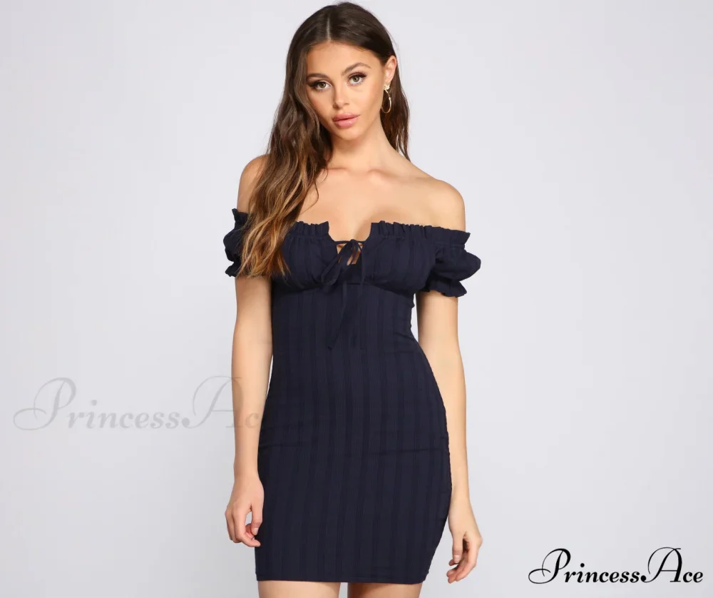 Show 'Em Off Charming Shoulder Smocked Mini Dress - Image 9