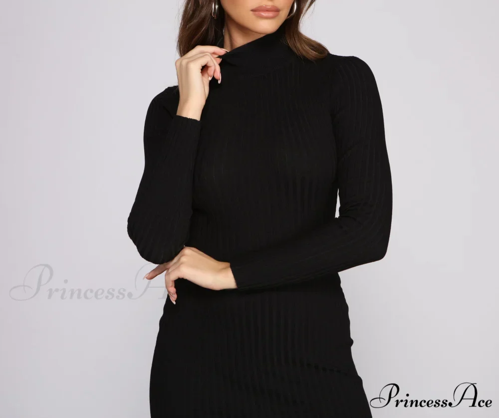 Slay In Basics Charming Ribbed Knit Mini Dress - Image 11