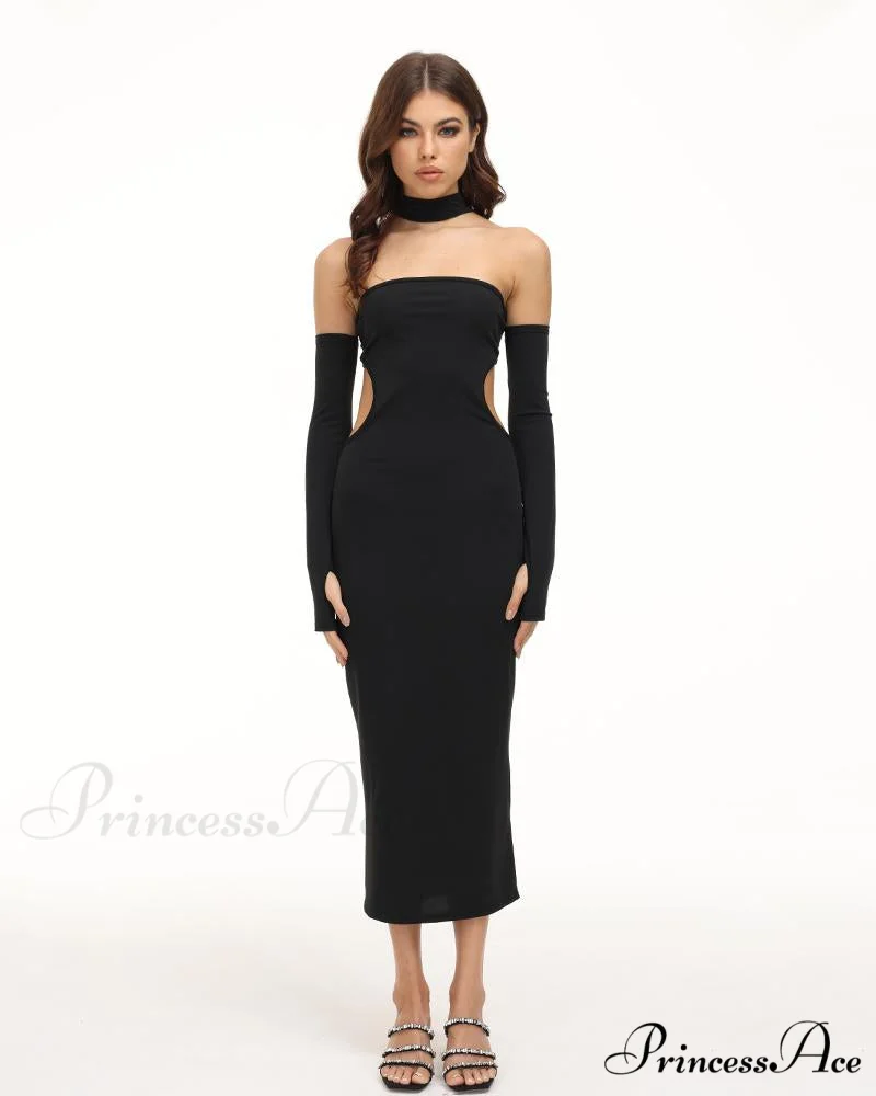 Eventide Horizon Tube Charming Halter Dress with Gloves - Image 2