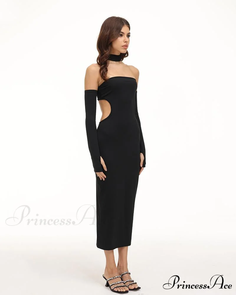 Eventide Horizon Tube Charming Halter Dress with Gloves - Image 3