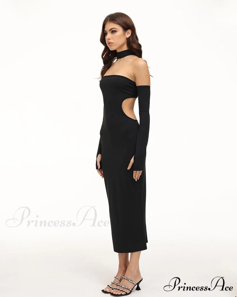 Eventide Horizon Tube Charming Halter Dress with Gloves - Image 4