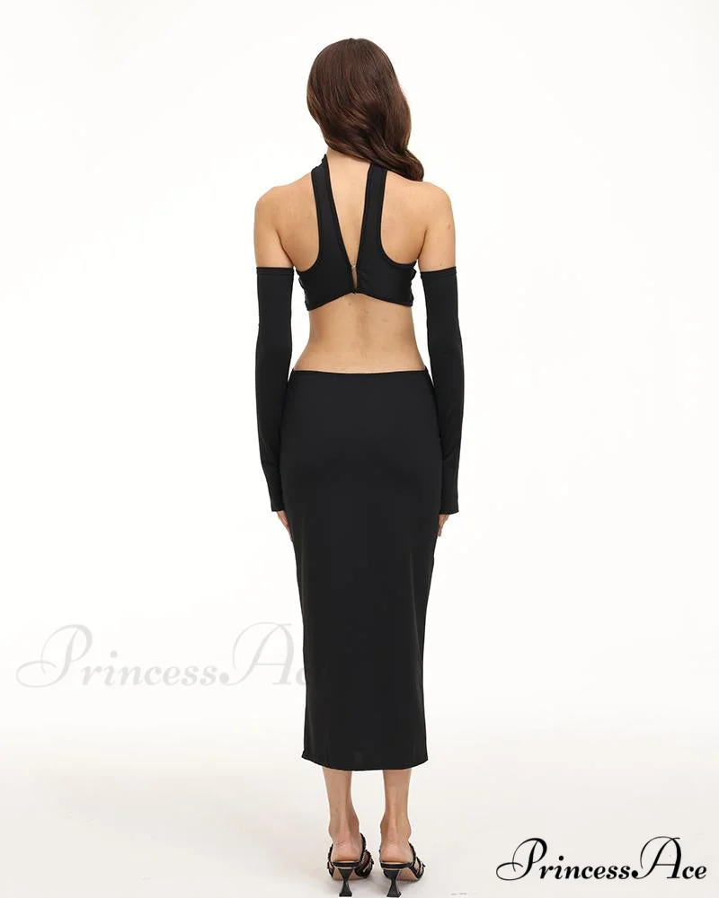 Eventide Horizon Tube Charming Halter Dress with Gloves - Image 6