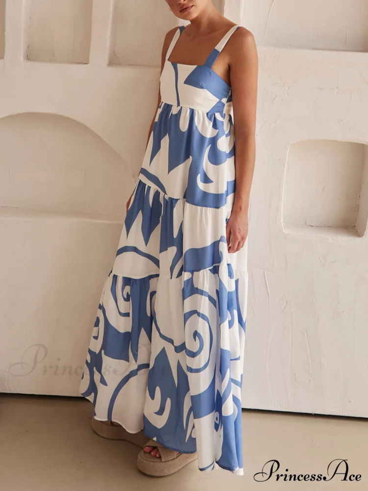 Bohemian Geometric Stylish Print Maxi Dress - Image 5