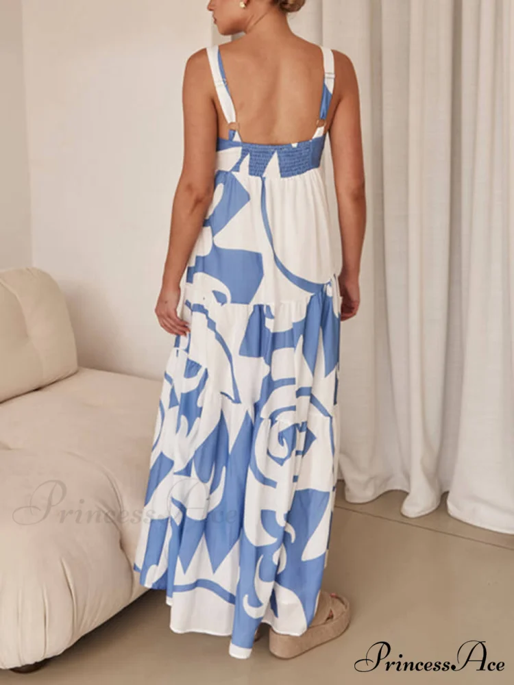 Bohemian Geometric Stylish Print Maxi Dress - Image 6