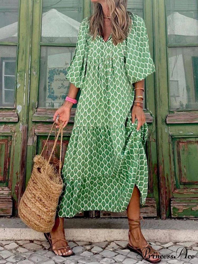 Bohemian Printed Stylish Maxi Dress - Image 3