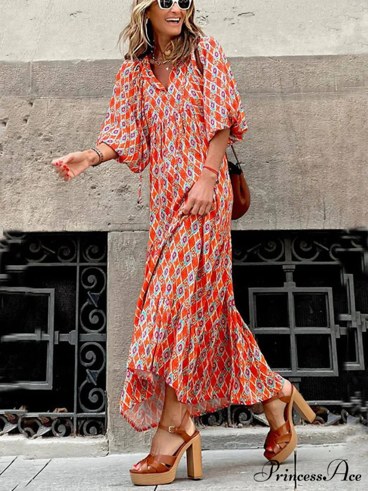 Bohemian Printed Stylish Maxi Dress - Image 6