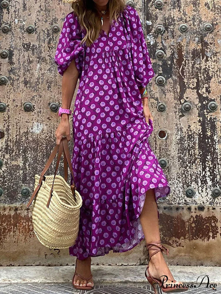 Bohemian Printed Stylish Maxi Dress - Image 7