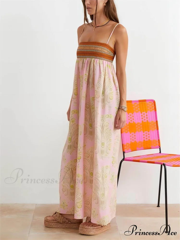 Bosnian Folk Floral Charming Thin Strap Midi Dress - Image 2