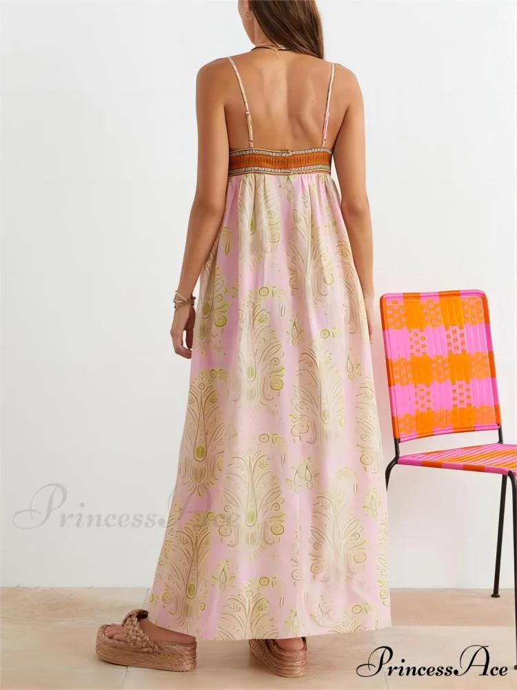 Bosnian Folk Floral Charming Thin Strap Midi Dress - Image 3