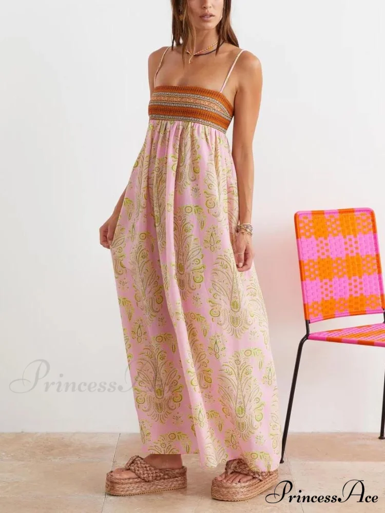 Bosnian Folk Floral Charming Thin Strap Midi Dress - Image 5