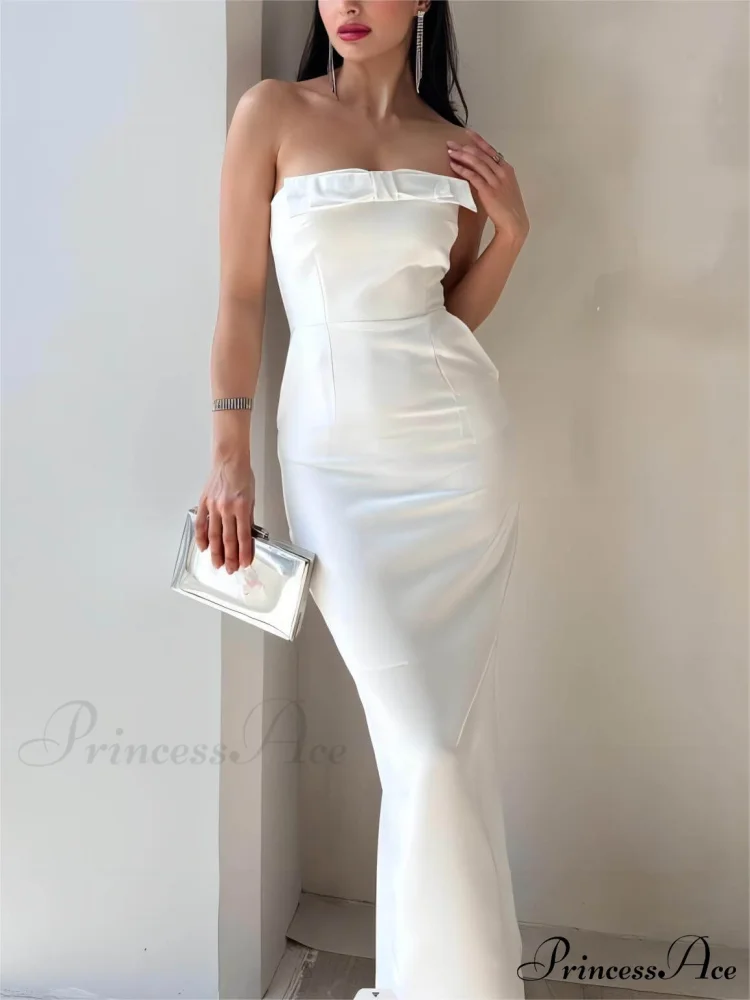 Bow Strapless Stylish Midi Dress - Image 2