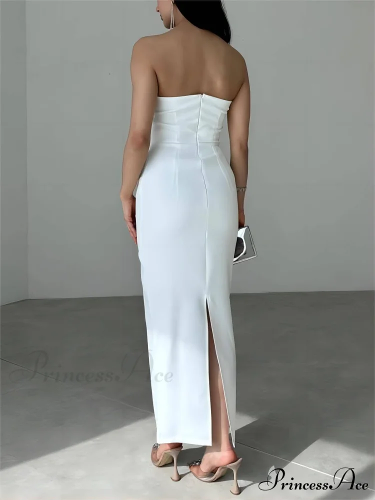 Bow Strapless Stylish Midi Dress - Image 3